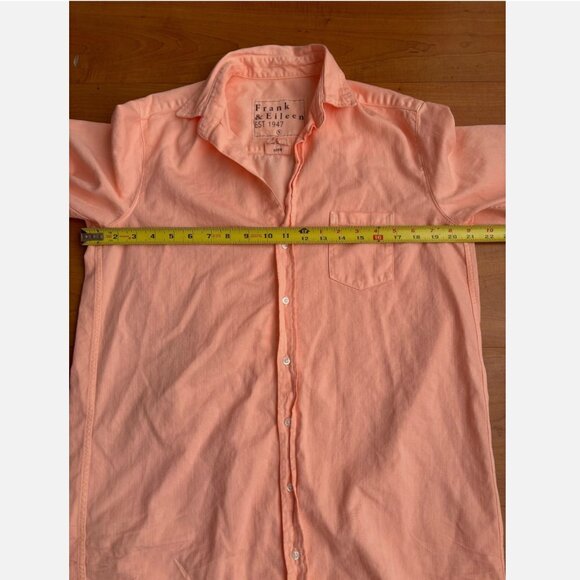 Frank & Eileen Mary Classic Shirt Dress Creamsicle Tattered Denim Womens S NWOT - Picture 7 of 7